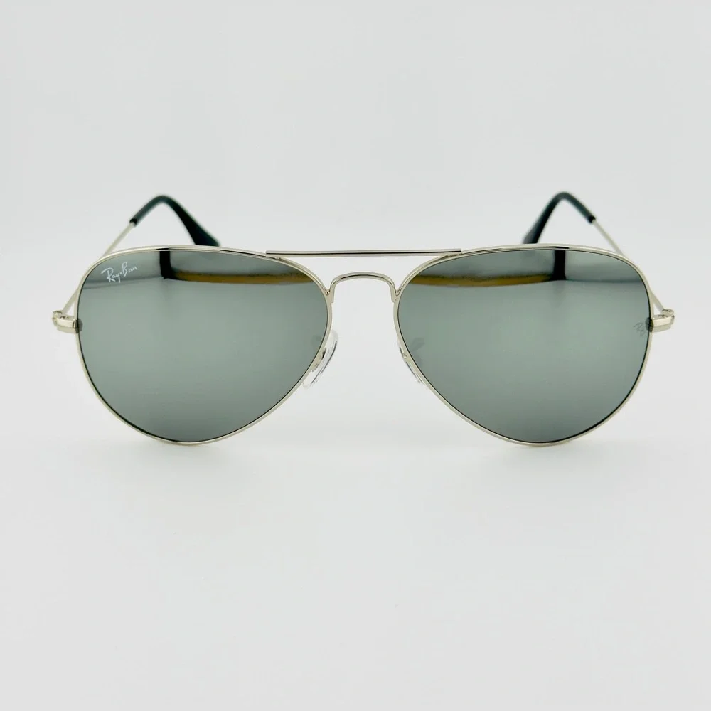 Ray-Ban Aviator Mirror Sunglasses RB3025 Silver Frame with Silver Mirror Lenses